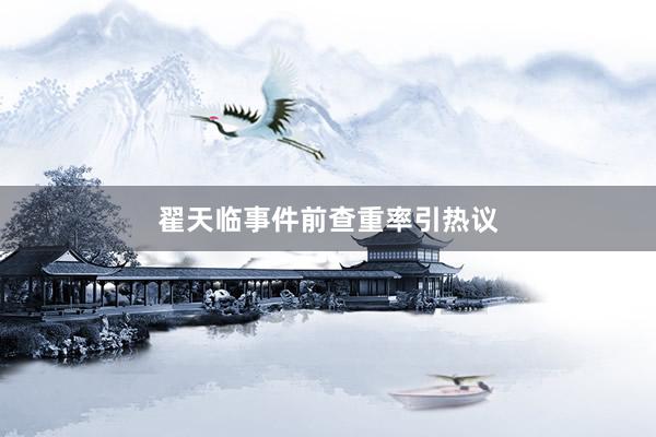 翟天临事件前查重率引热议